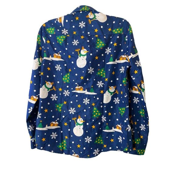 Suitmeister Long Sleeve Button Up Snowman Christmas Theme Boy's Shirt Size XL - Picture 9 of 9